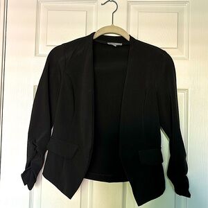 Like New Black Ruched Sleeve Blazer Size Small